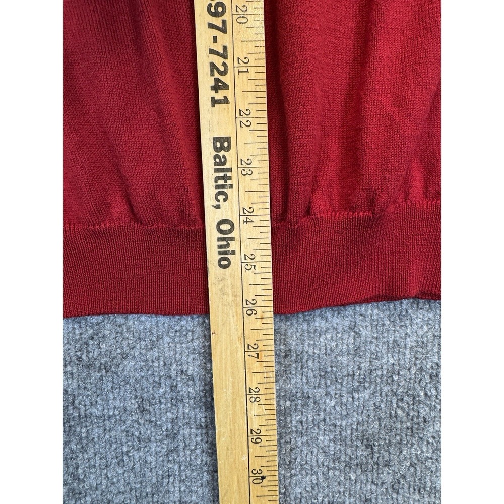 Brooks Brothers Men's Large V-Neck Merino Wool Sweater Red Hong Kong - Picture 10 of 11
